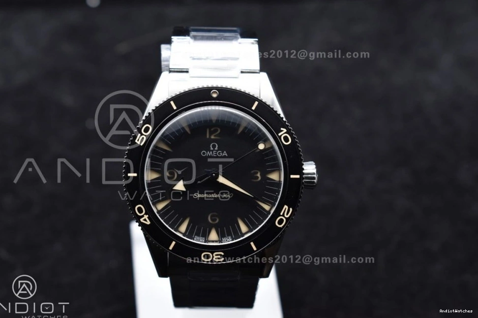300 on 1060 Tailored A8912 Dial Heritage SS Seamaster Clone VSF Black Super Best 1:1 Edition Bracelet 0503